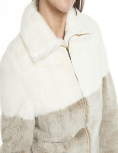 GUCCI T 38 EN tricolor mink coat