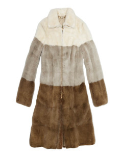 GUCCI T 38 EN tricolor mink coat