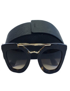 PRADA sunglasses metal gold and plastic way tortoiseshell