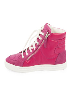 CHANEL Sneakers in pink fuchsia velvet and leather size 38FR