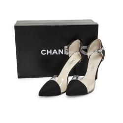 Escarpins CHANEL T 38 transparent et noir