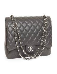 Maxi jumbo CHANEL matelassé gris foncé