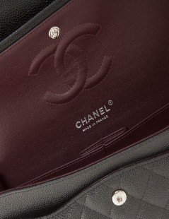 'Timeless' CHANEL black caviar leather bag