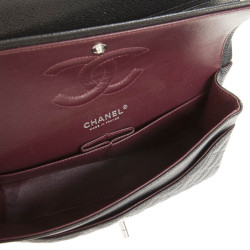 'Timeless' CHANEL black caviar leather bag