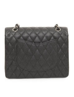 'Timeless' CHANEL black caviar leather bag