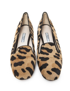 PRADA T 38 EN way leopard flats