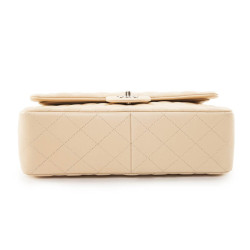 CHANEL jumbo double flap bag in beige quilted lamb leather