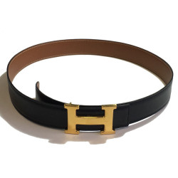 Ceinture H HERMES Réversible gold et noire