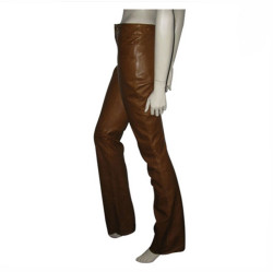 GUCCI brown leather pants