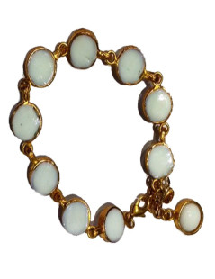 Bracelet MARGUERITE DE VALOIS pâte de verre blanche