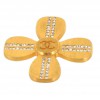 broche CHANEL croix dorée strass