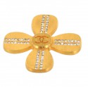 Broche CHANEL trèfle doré strass