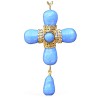 Collier Croix bleu MARGUERITE DE VALOIS