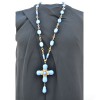 Collier Croix bleu MARGUERITE DE VALOIS