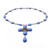 Collier Croix bleu MARGUERITE DE VALOIS