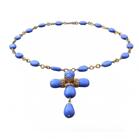 Necklace Cross Blue...