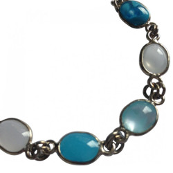 MARGUERITE DE VALOIS molten glass blue gradient bracelet