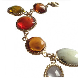 MARGUERITE DE VALOIS large molten glass cabochons bracelet