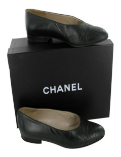 Ballerines T36 CHANEL cuir vert