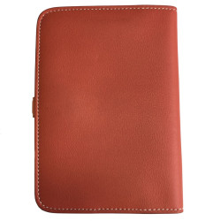 Portefeuille HERMES Dogon compact bicolore sanguine et crevette en veau swift