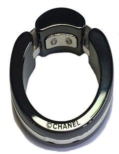 CHANEL ring, 'Ultra'model in 18 carat white gold, black ceramic and diamonds