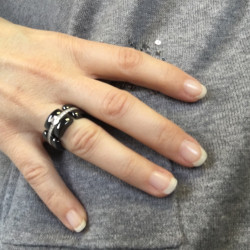 Bague Ultra CHANEL T51 en céramique noir et diamants