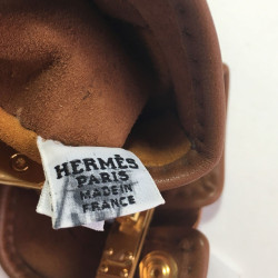 Gants mitaines HERMÈS Kick fermoir kelly en agneau glacé T 7,5