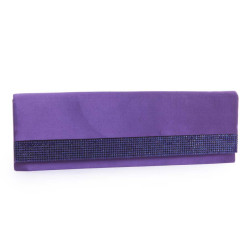 DANIEL SWAROVSKI purple silk satin and Crystal mesh pouch