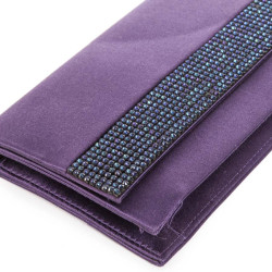 DANIEL SWAROVSKI purple silk satin and Crystal mesh pouch