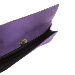 Pochette DANIEL SWAROVSKI satin de soie violette et cristal mech