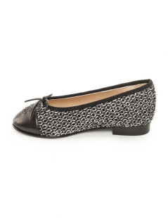 Ballet flats CHANEL T 38.5 two-tone black and white