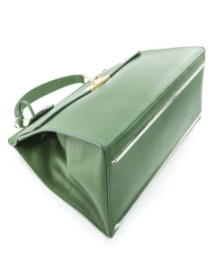 The ten BALENCIAGA green smooth leather bag