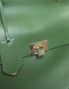 The ten BALENCIAGA green smooth leather bag