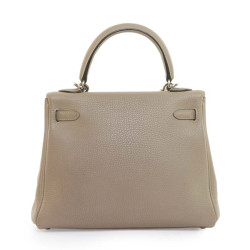 Kelly 25 HERMES cuir grainé étoupe