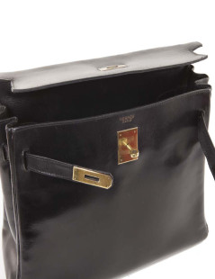 HERMES vintage Kelly 32 handbag in box black leather