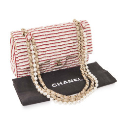 Sac CHANEL timeless chaine bijou perles nacrées