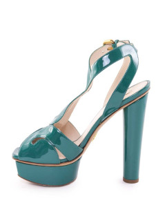 Escarpins PRADA T38,5 cuir verni vert