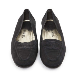 Ballerines CHANEL satin noir