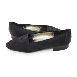 Ballerines CHANEL satin noir