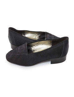 Ballerines couture  CHANEL satin noir vintage