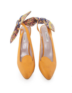 CARVEN T 39 orange leather pumps