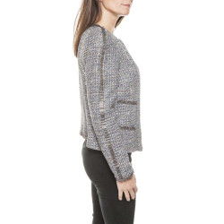 CHANEL 'Paris-Bombay' jacket in gray tweed size 38EU