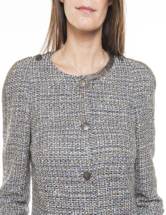 CHANEL 'Paris-Bombay' jacket in gray tweed size 38EU