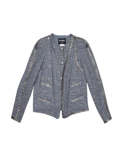 CHANEL 'Paris-Bombay' jacket in gray tweed size 38EU