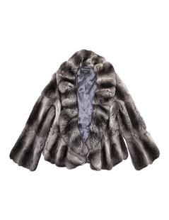 REBECCA gray chinchilla fur coat 46FR