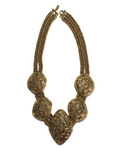 Collier CHANEL couture métal doré 