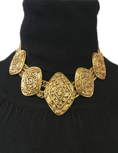 Collier CHANEL couture métal doré 