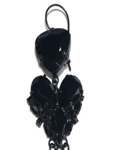 Clous pendants JEAN-PAUL GAULTIER en pierres facettées noires