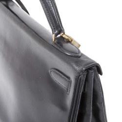 Sac Kelly 32 HERMES cuir box noir