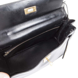  reparation Sac Kelly 32 HERMES cuir box noir